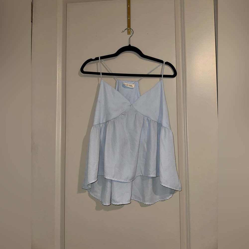Baby blue flowy sleeveless top
